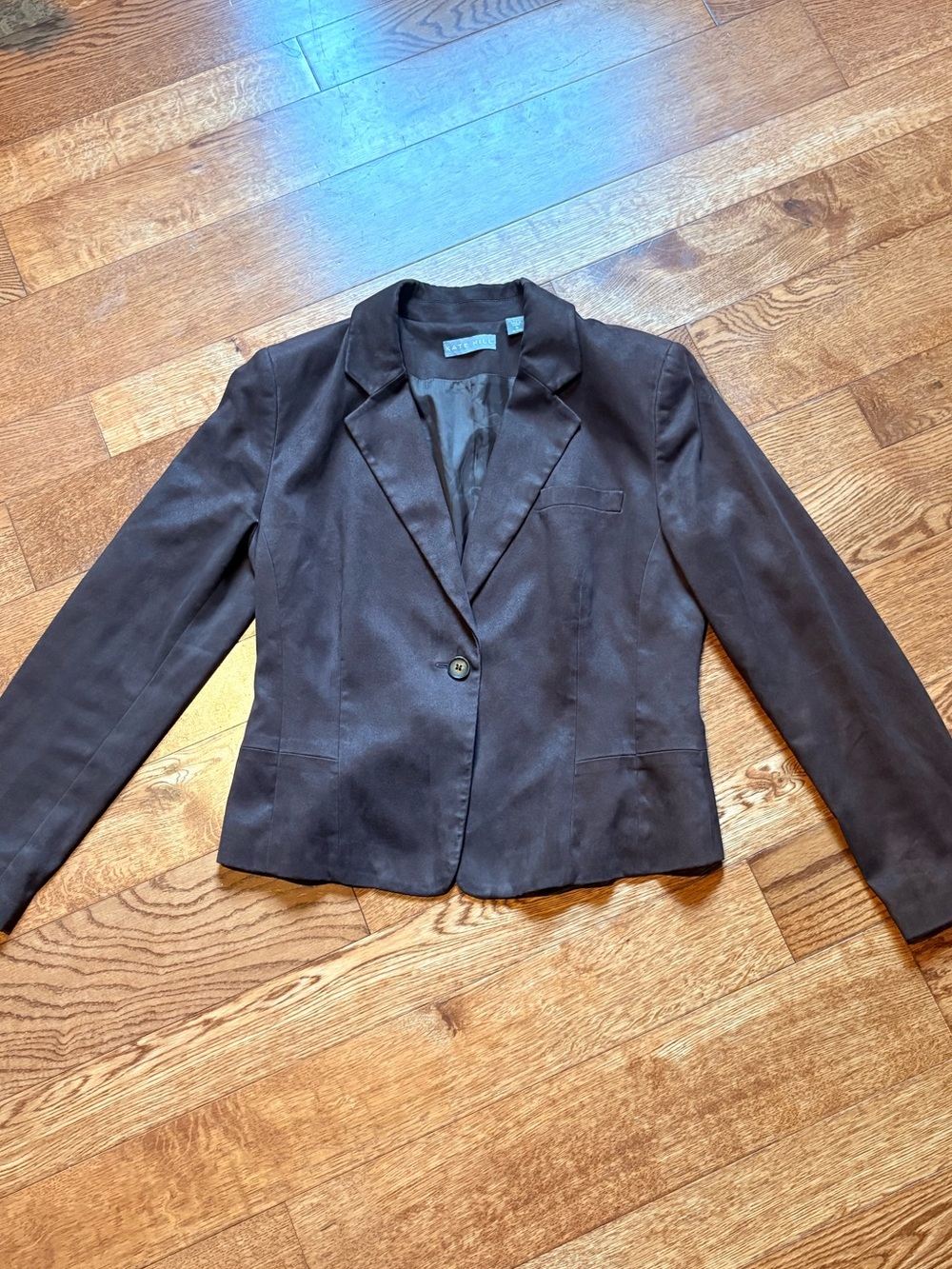 Kate Hill Brown Single-Button Suede Blazer